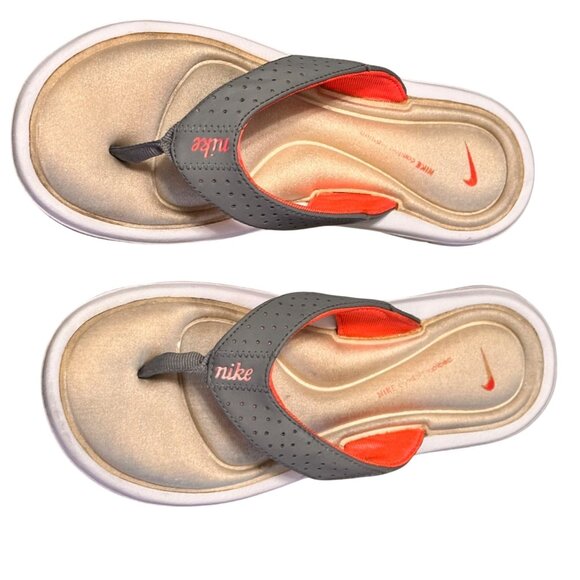 Nike 7M Womens Comfort Thong Sandals Gray/Red Size 8 Casual Flip-Flop Shoes - Picture 4 of 9